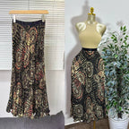 Women's Vintage High Waist Pleated Midi Skirt