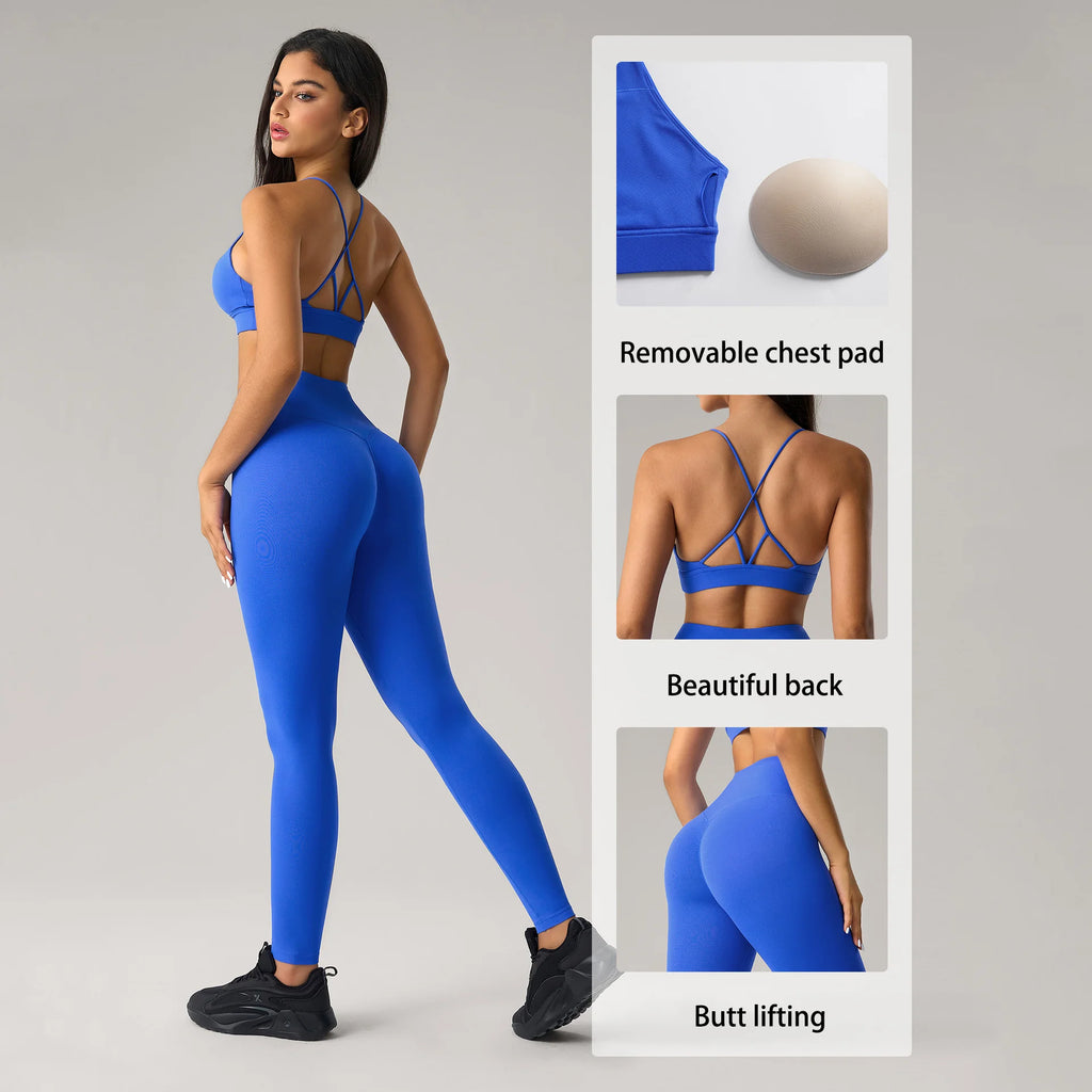 Women's Four-Way Stretch Gym Set – Push-Up High Waist Yoga 2-Piece