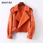 Sheepskin Leather Bomber Jacket - Windia