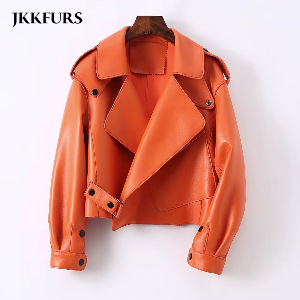 Sheepskin Leather Bomber Jacket - Windia