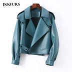 Sheepskin Leather Bomber Jacket - Windia