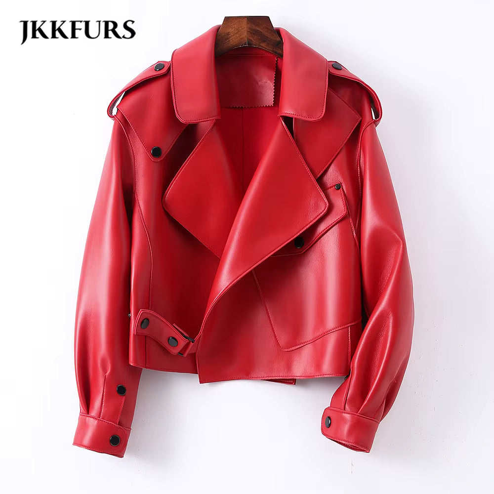 Sheepskin Leather Bomber Jacket - Windia
