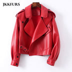 Sheepskin Leather Bomber Jacket - Windia