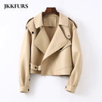 Sheepskin Leather Bomber Jacket - Windia