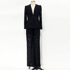 Lace Office Blazer & Pants Set – Women's 2-Piece Suit - Windia