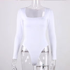 Women's Slim Fit Strapless Jumpsuit – Long Sleeve Skinny Fit Above Knee