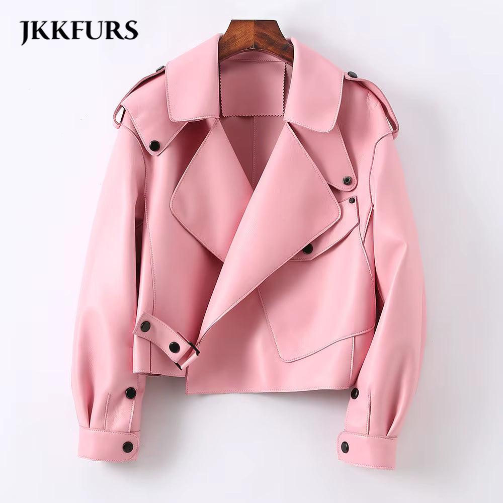 Sheepskin Leather Bomber Jacket - Windia