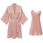Heißer Verkauf Hohe Qualität Benutzerdefinierte Feste Pyjama Set Damen Seidenschlafanzug Roben Set für Frauen Robe 2-teiliges Set