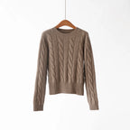 Women's Cashmere Knit Two-Piece Set | Cable Knit Sweater & Wide Leg Pants | Autumn Winter Loungewear