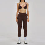 Y2K Contrast Colour Women's Yoga Set – High Waist Gym & Fitness Activewear