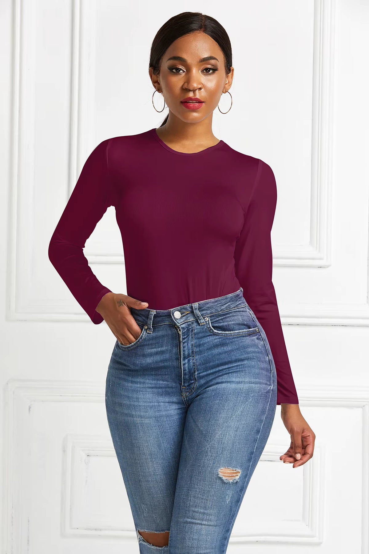 Women's Long-Sleeve Bodycon Jumpsuit | Windia