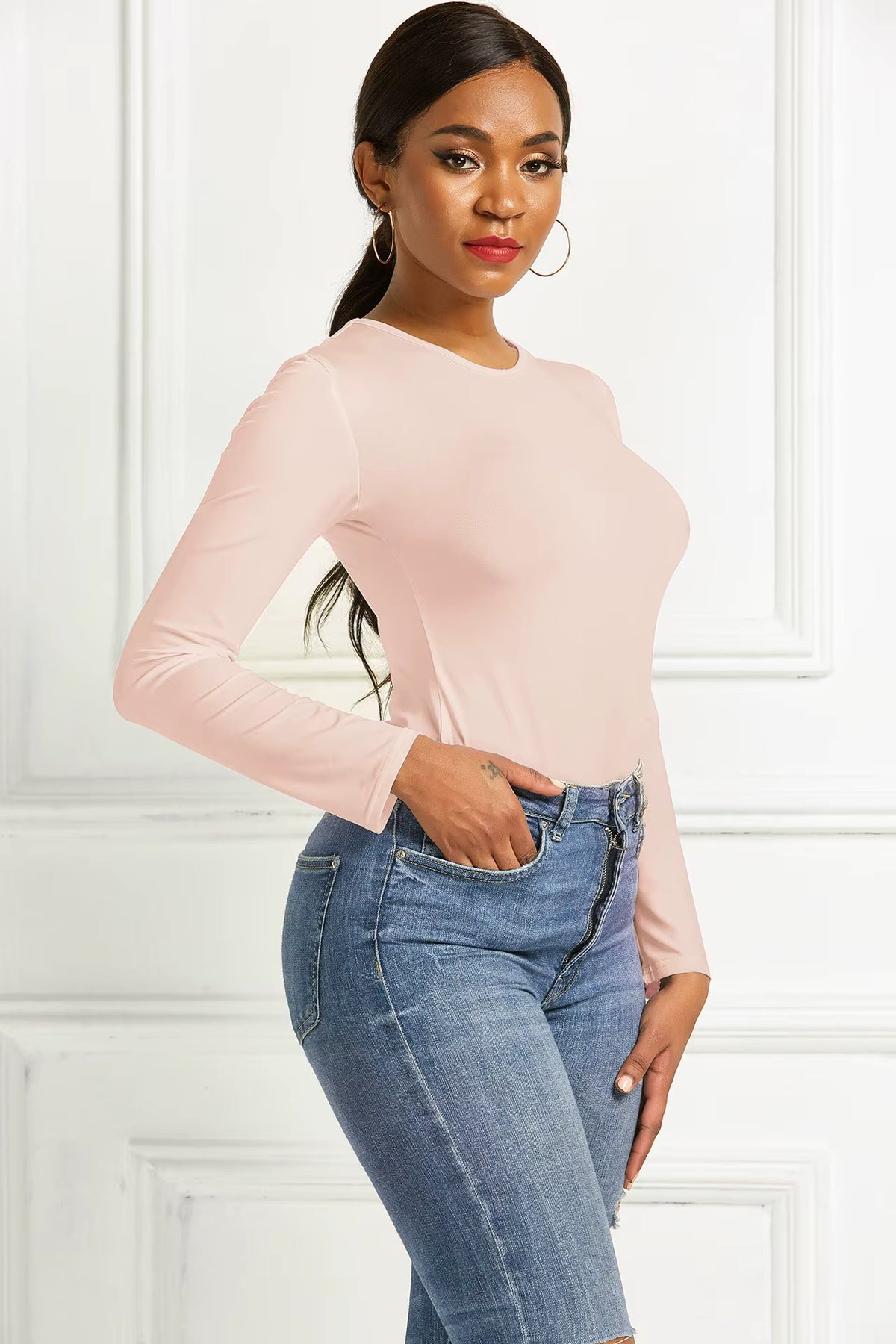 Women's Long-Sleeve Bodycon Jumpsuit | Windia