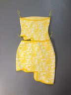 Strapless Asymmetric Two-Piece Mini Skirt Set | Windia