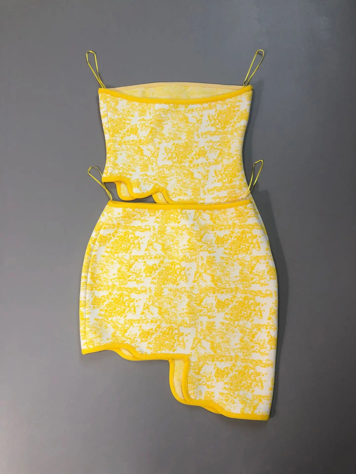 Strapless Asymmetric Two-Piece Mini Skirt Set | Windia