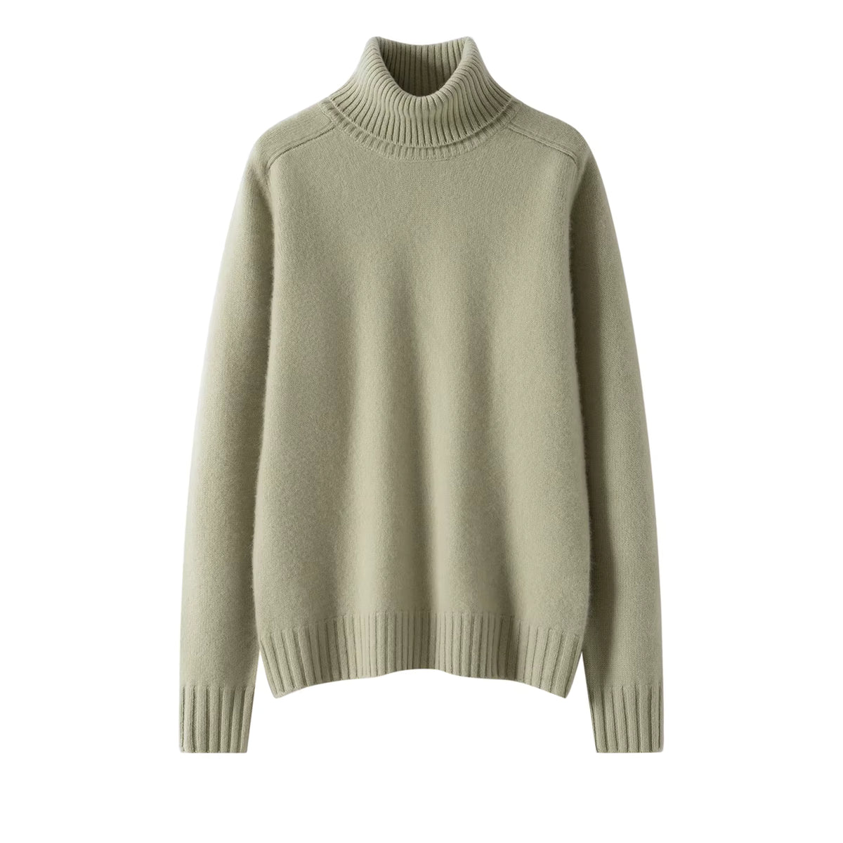 Women's 100% Cashmere Turn-Down Collar Sweater | Green | Windia
