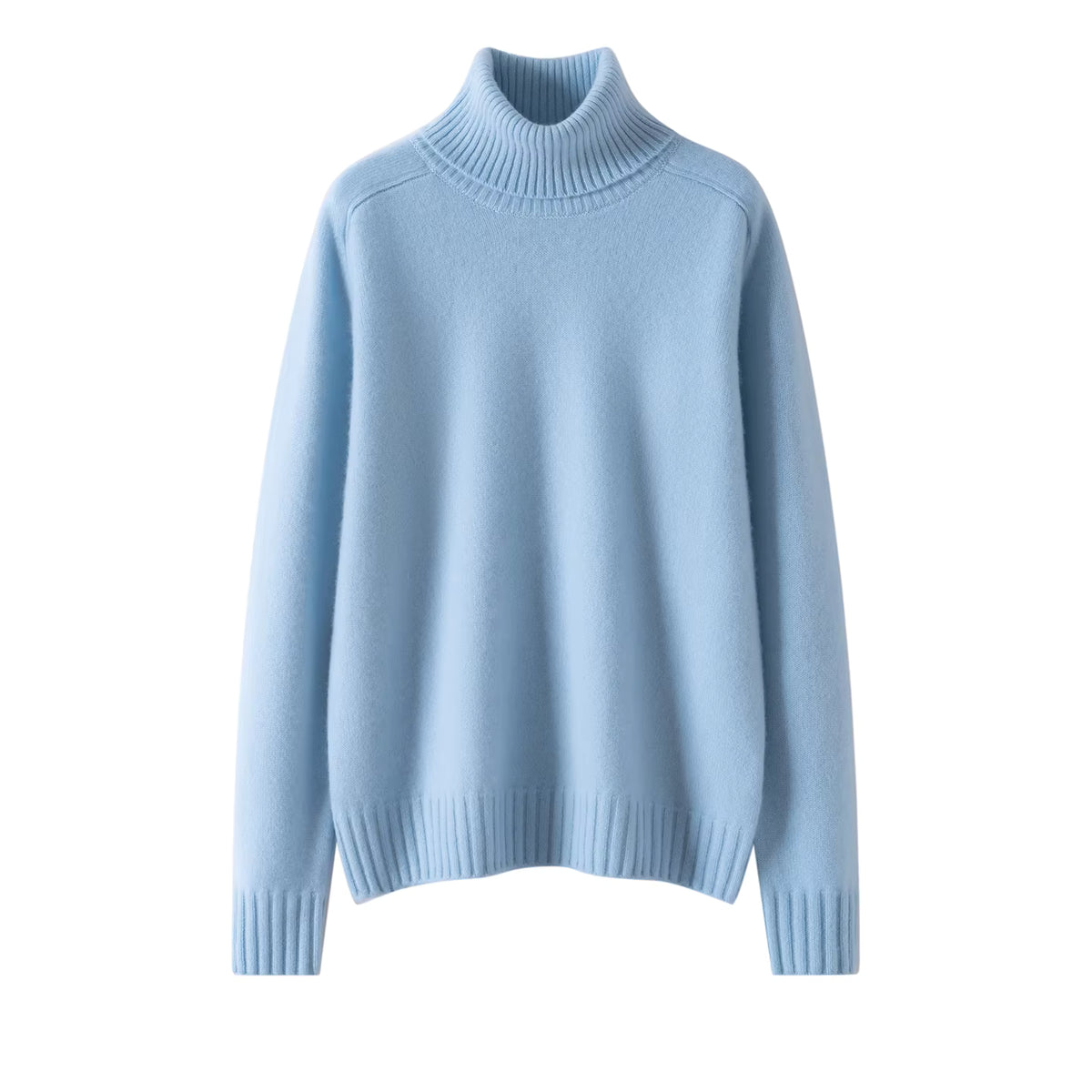 Women's 100% Cashmere Turn-Down Collar Sweater | Light Blue | Windia