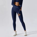High Waist Scrunch Butt Yoga Leggings, No Front Seam Nylon Tights Black Windia