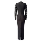 Hot Drilling Maxi Dress | Long Sleeve Party Dress for Women - Windia