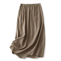 Light Coffee linen skirt on white background