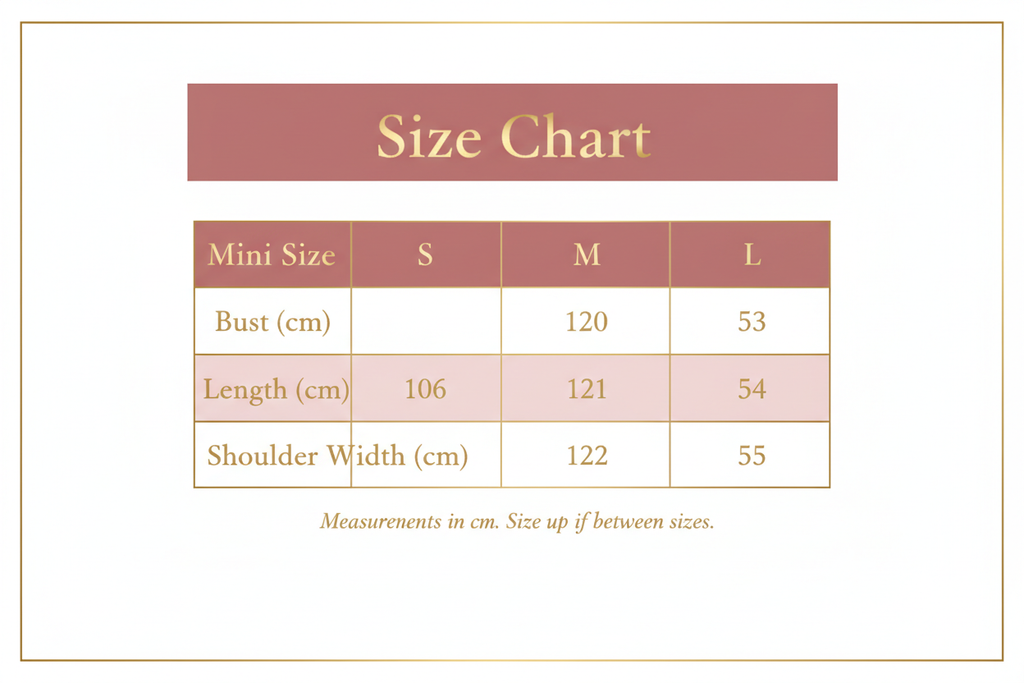 Linen Shirt Dress Size Chart