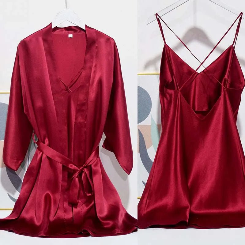 Luxury 100% Mulberry Silk Sleepwear Robe Set - Windia