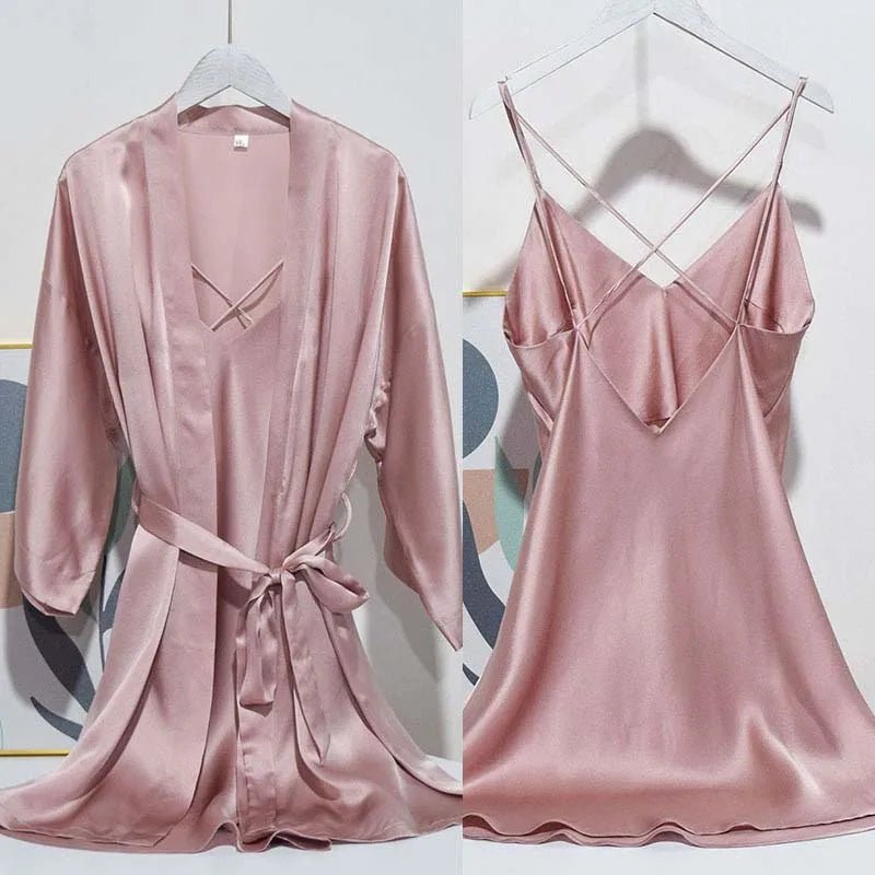 Luxury 100% Mulberry Silk Sleepwear Robe Set - Windia