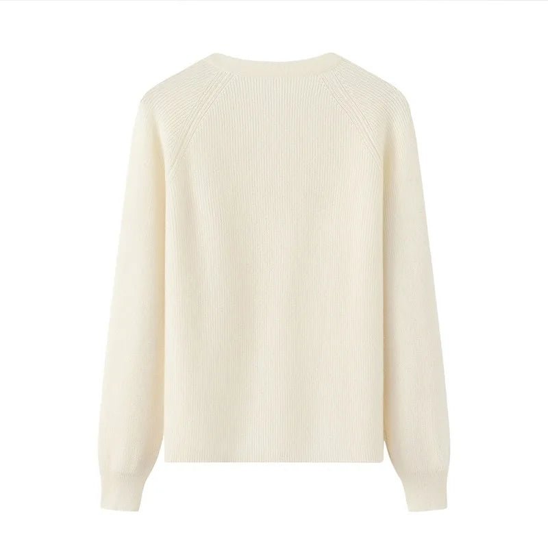 Luxury Slim Fit Long Sleeve Knitted Pullover – 100% Pure Cashmere Sweater for Women - Windia