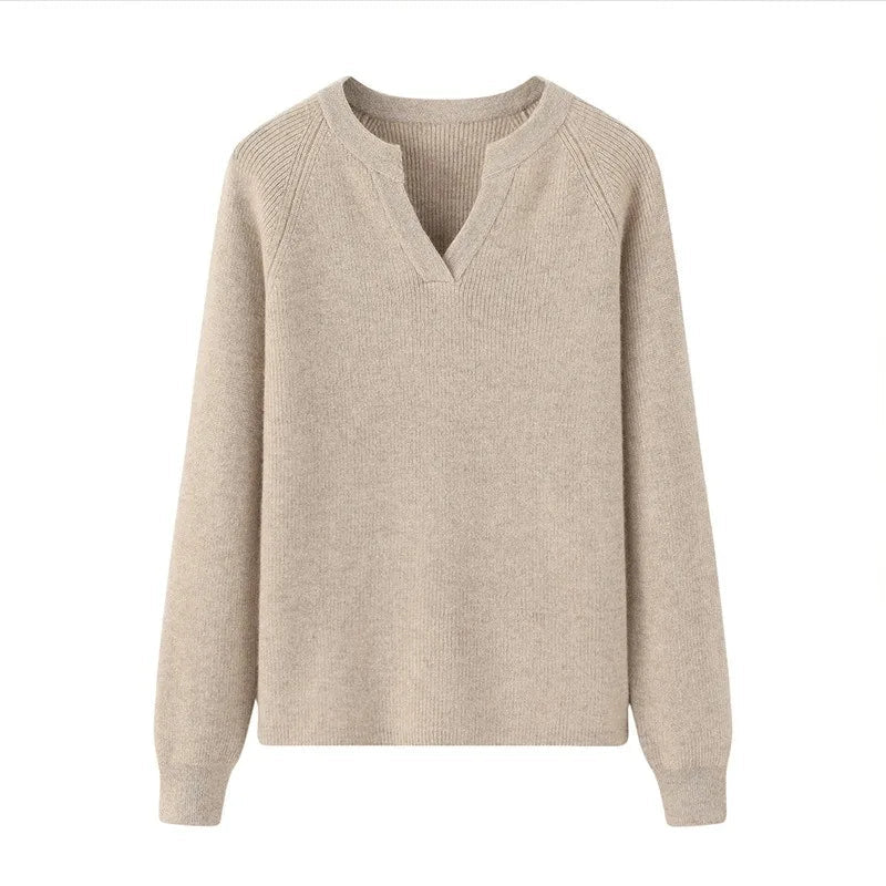 Luxury Slim Fit Long Sleeve Knitted Pullover – 100% Pure Cashmere Sweater for Women - Windia