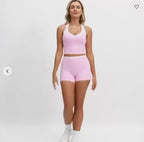Contrast Colour Yoga Two-Piece Set — Seamless Vest & High-Waist Pants for Women | Windia