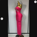 Women's Crystal Backless Bodycon Maxi Dress