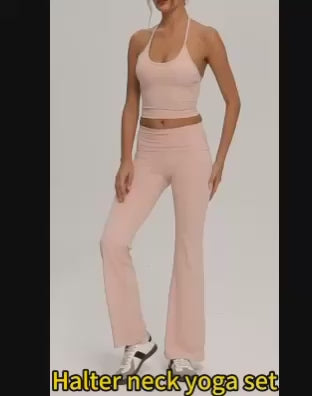 Women's V-Neck Wrap Top & High Waist Yoga Pants Set | 2 & 3-Piece Gym Outfit