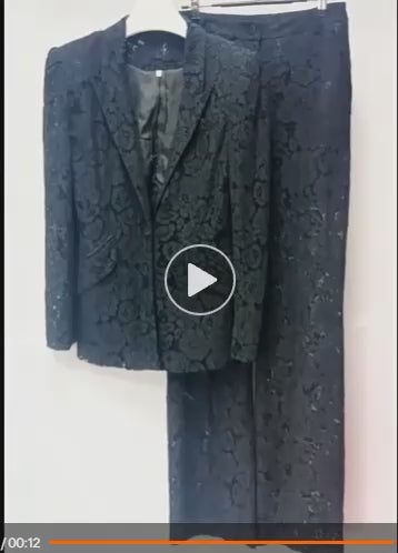 Lace Office Blazer & Pants Set – Women's 2-Piece Suit