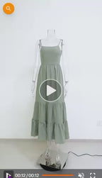 Damen ärmelloses Maxikleid aus Baumwolle | Böhmisches Strandkleid für den Urlaub
