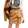 Sheepskin Leather A-Line Mini Skirt - Timeless Fashion Staple S Windia