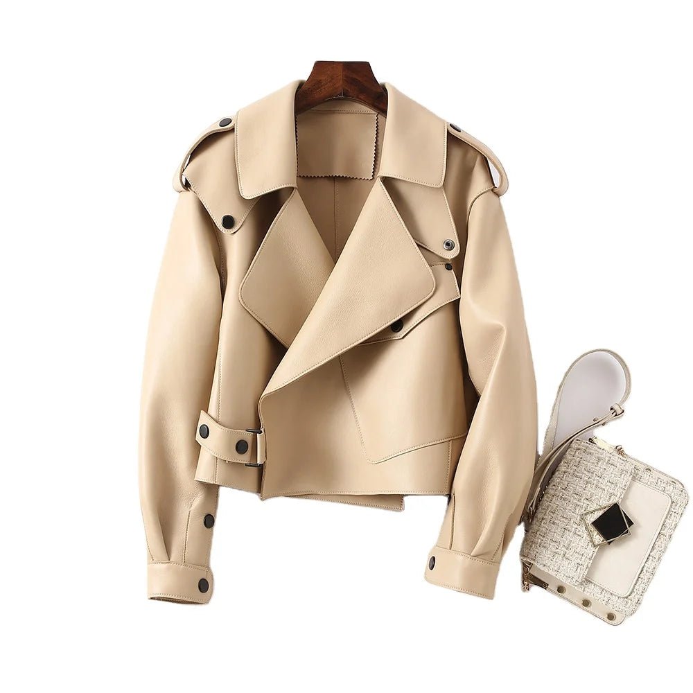 Sheepskin Leather Bomber Jacket - Windia