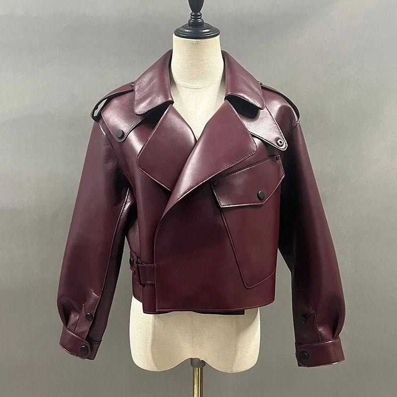 Sheepskin Leather Bomber Jacket - Windia
