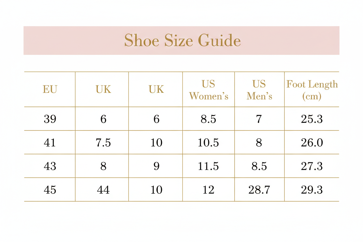 Shoe Size Chart