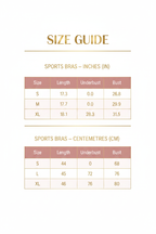 Sports Bras Size Guide