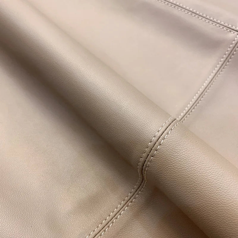 Spring New Fashion Long Leather Skirt – High Waist Real Leather Skirt for Women - Windia