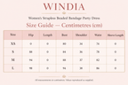 Size Chart in centimetres Women's Strapless Beaded Bandage Party Dress | Windia