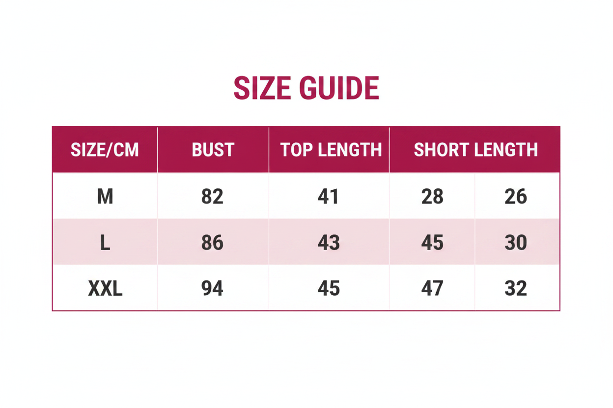 Windia Size Chart