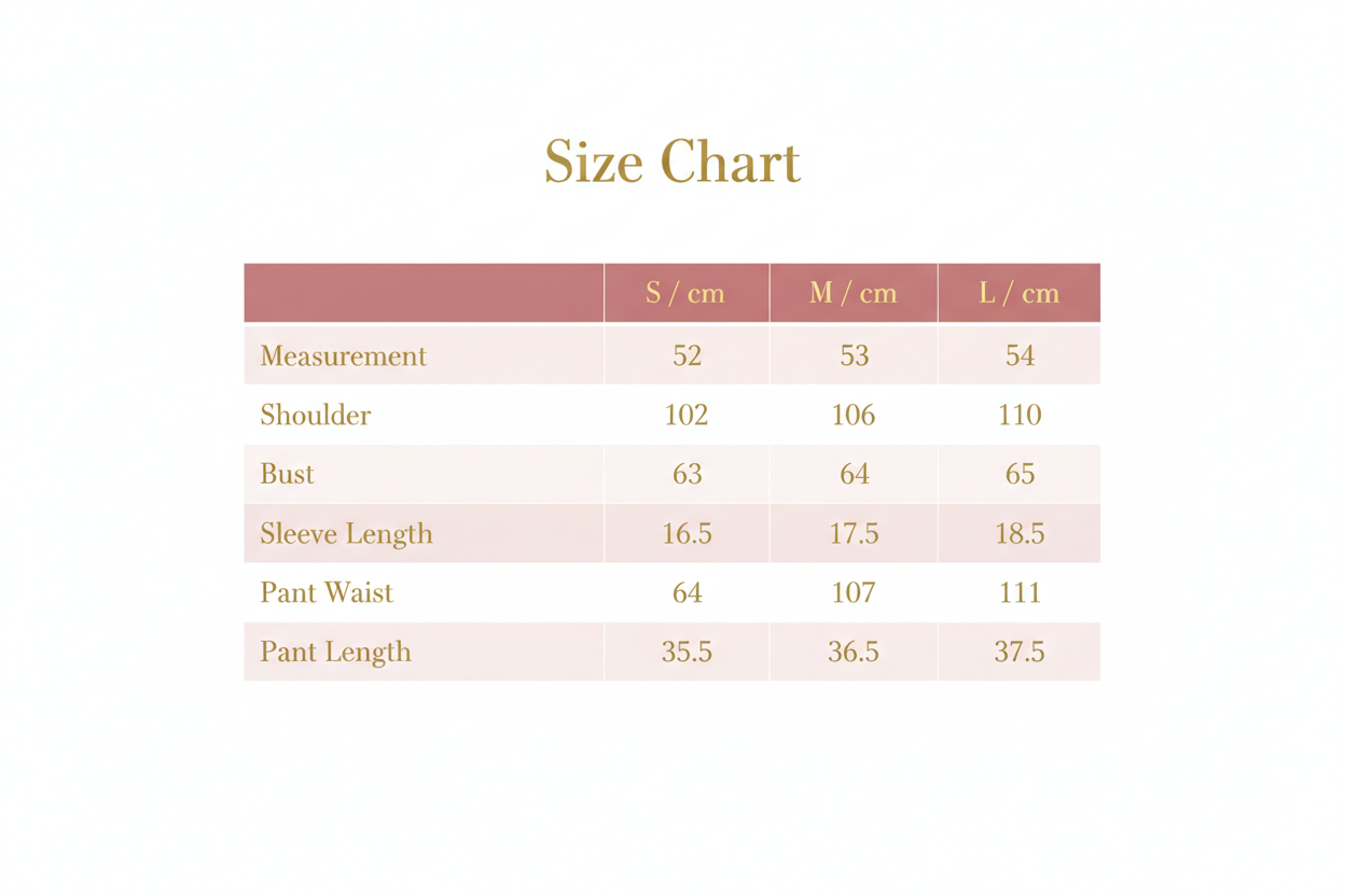 Windia Size Chart