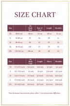Windia Size Chart