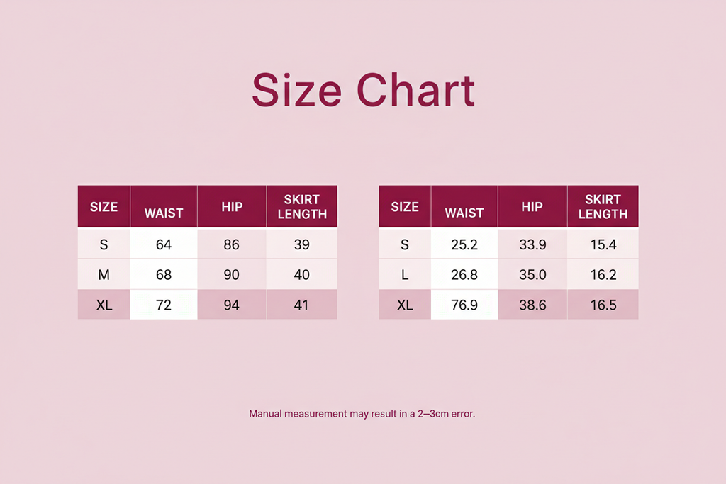 Windia Size Chart