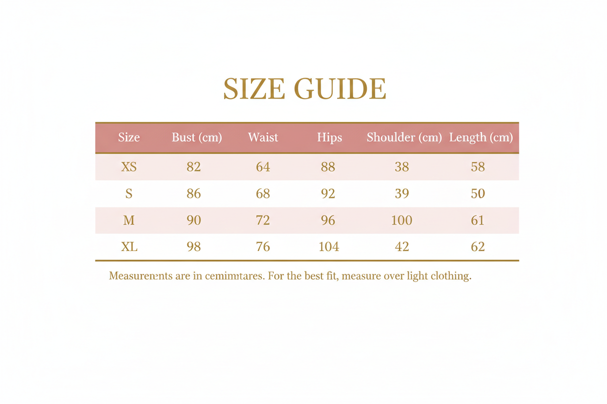 Windia Size Guide