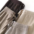 Women's 100% Wool Wide Leg Pants – High Waist Knit Trousers S Windia
