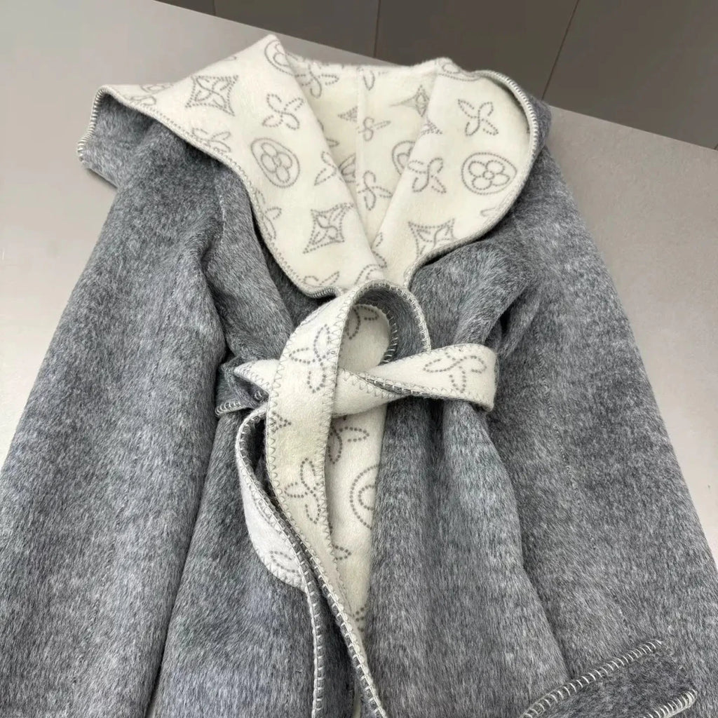 Women's Alpaca Wool Blouson Coat | Hooded Winter Coat M Windia