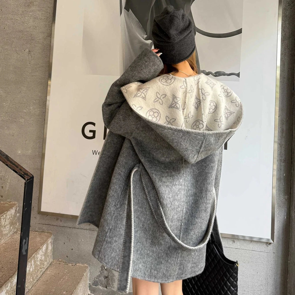 Women's Alpaca Wool Blouson Coat | Hooded Winter Coat - Windia