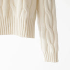 Women's Cashmere Knit Two-Piece Set | Cable Knit Sweater & Wide Leg Pants | Autumn Winter Loungewear - Windia