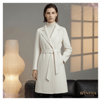 Women's Cashmere Wool Coat | Elegant Long Double-Sided Spring Coat - Windia